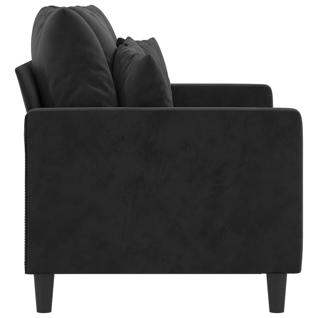 2-personers sofa sort 120 cm fløjl