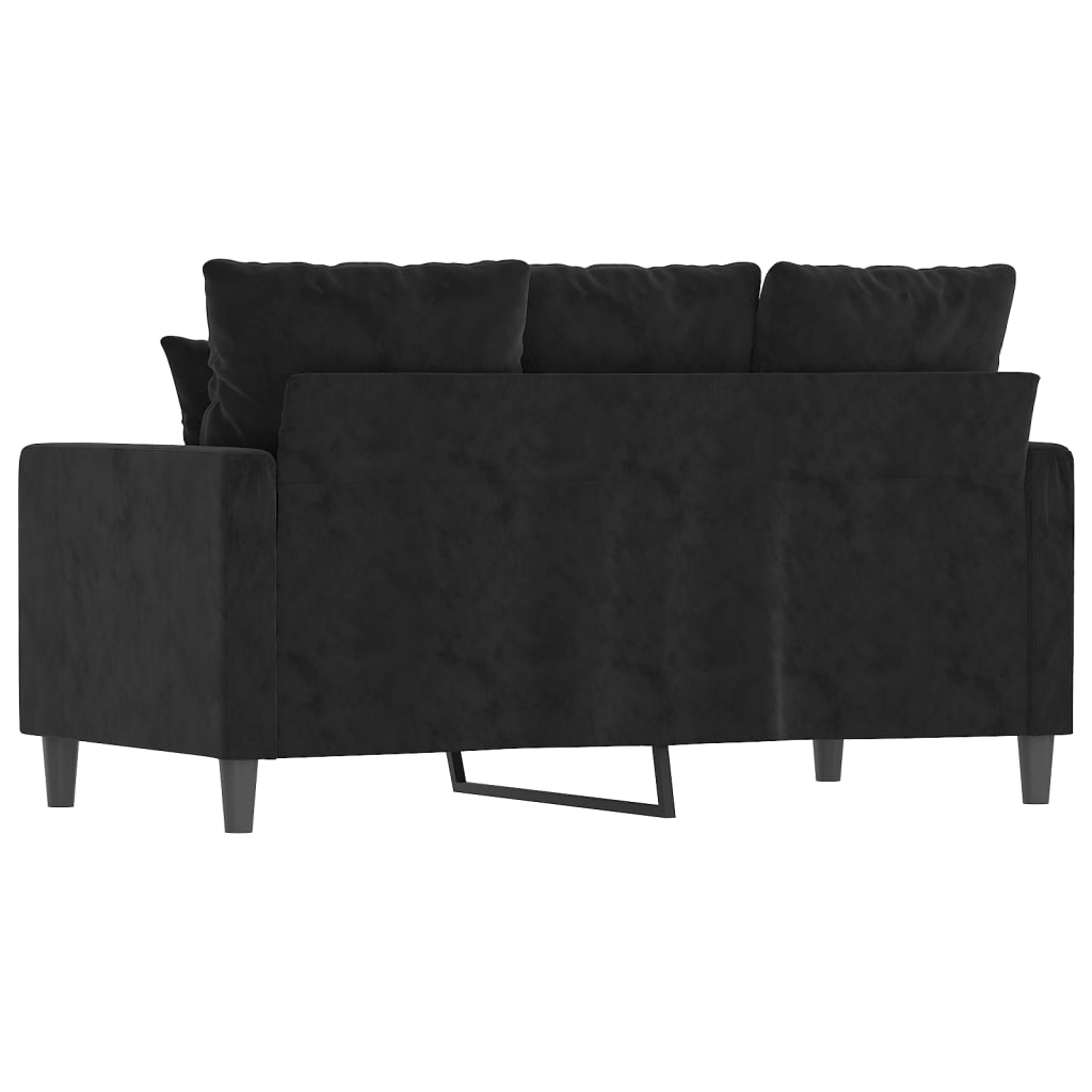 2-personers sofa sort 120 cm fløjl
