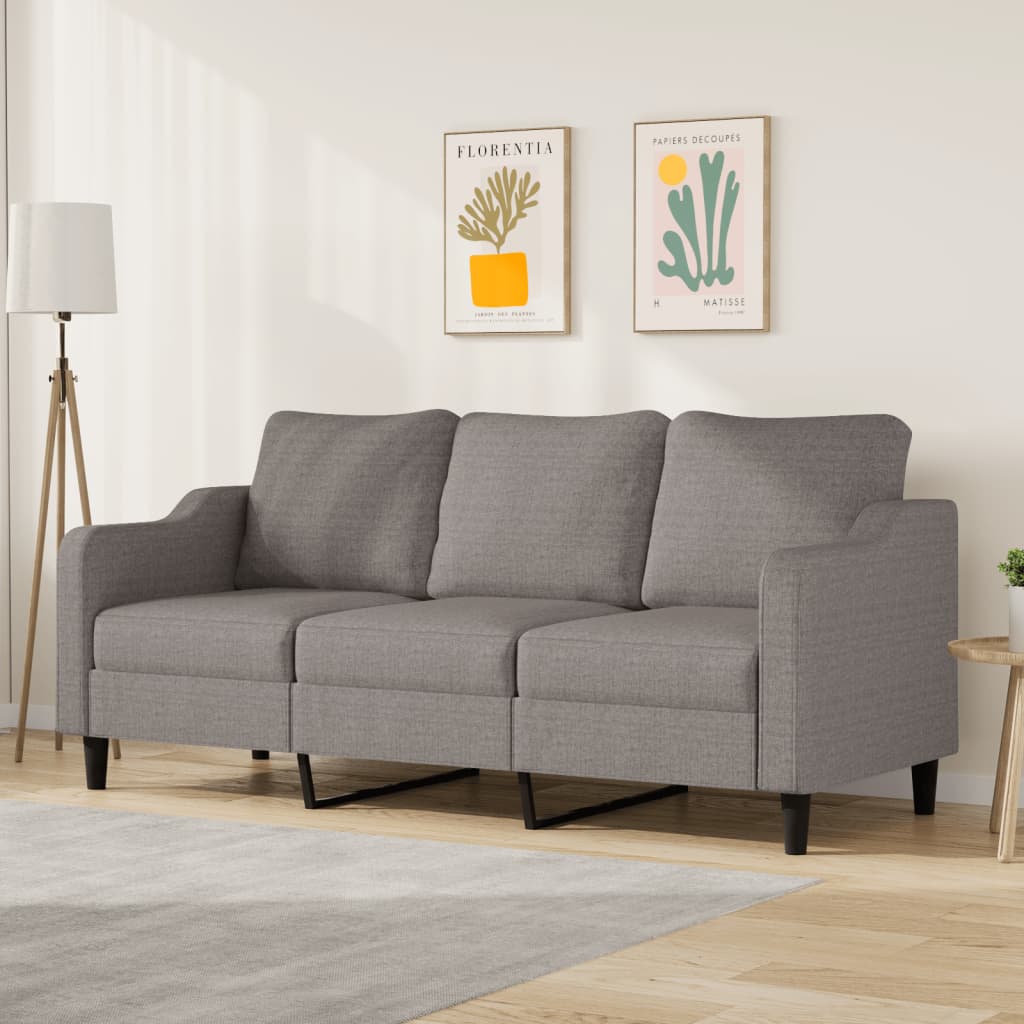 3-personers sofa taupe 180 cm stof