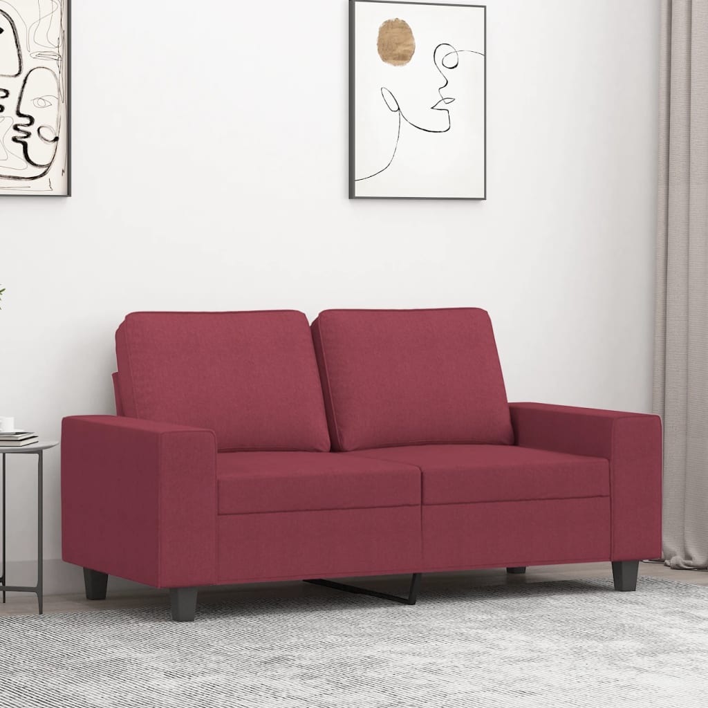 2-personers sofa vinrød 120 cm stof