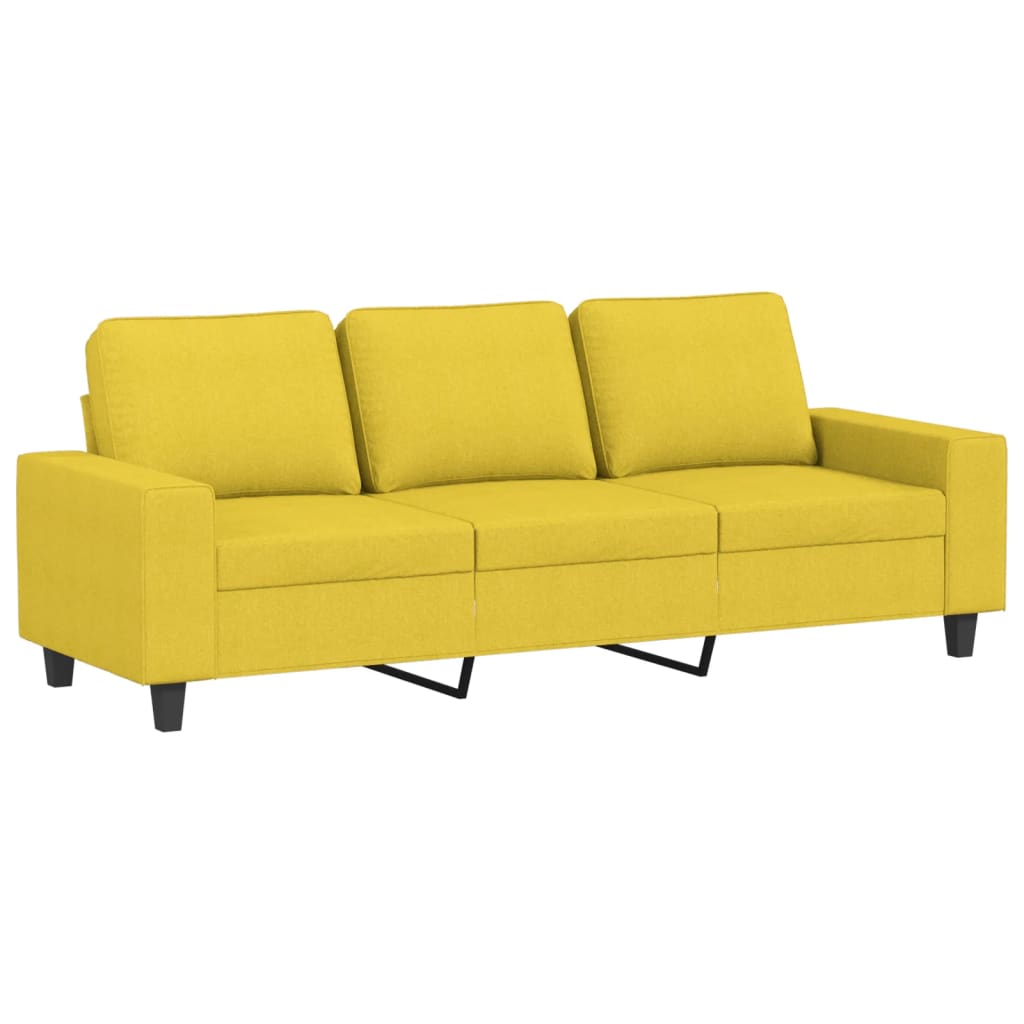 3-personers sofa lys gul 180 cm stof