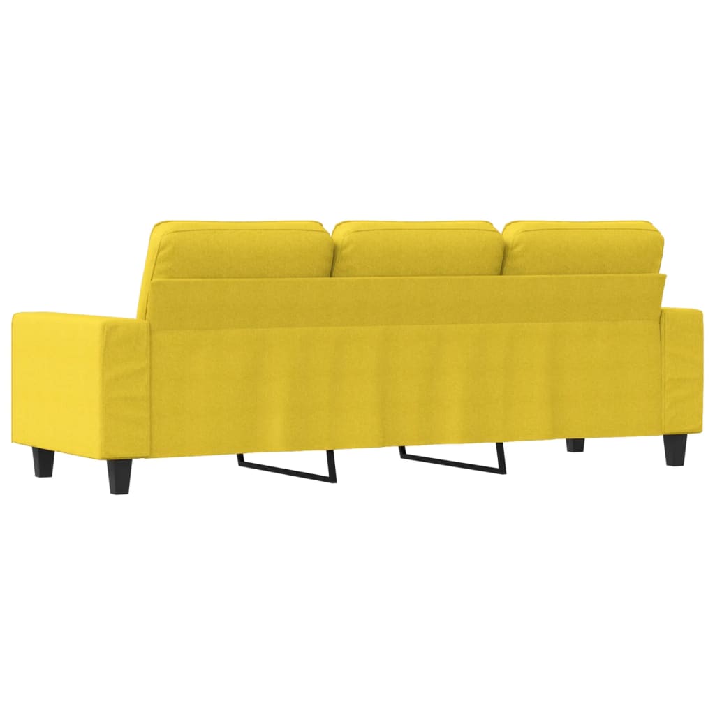 3-personers sofa lys gul 180 cm stof