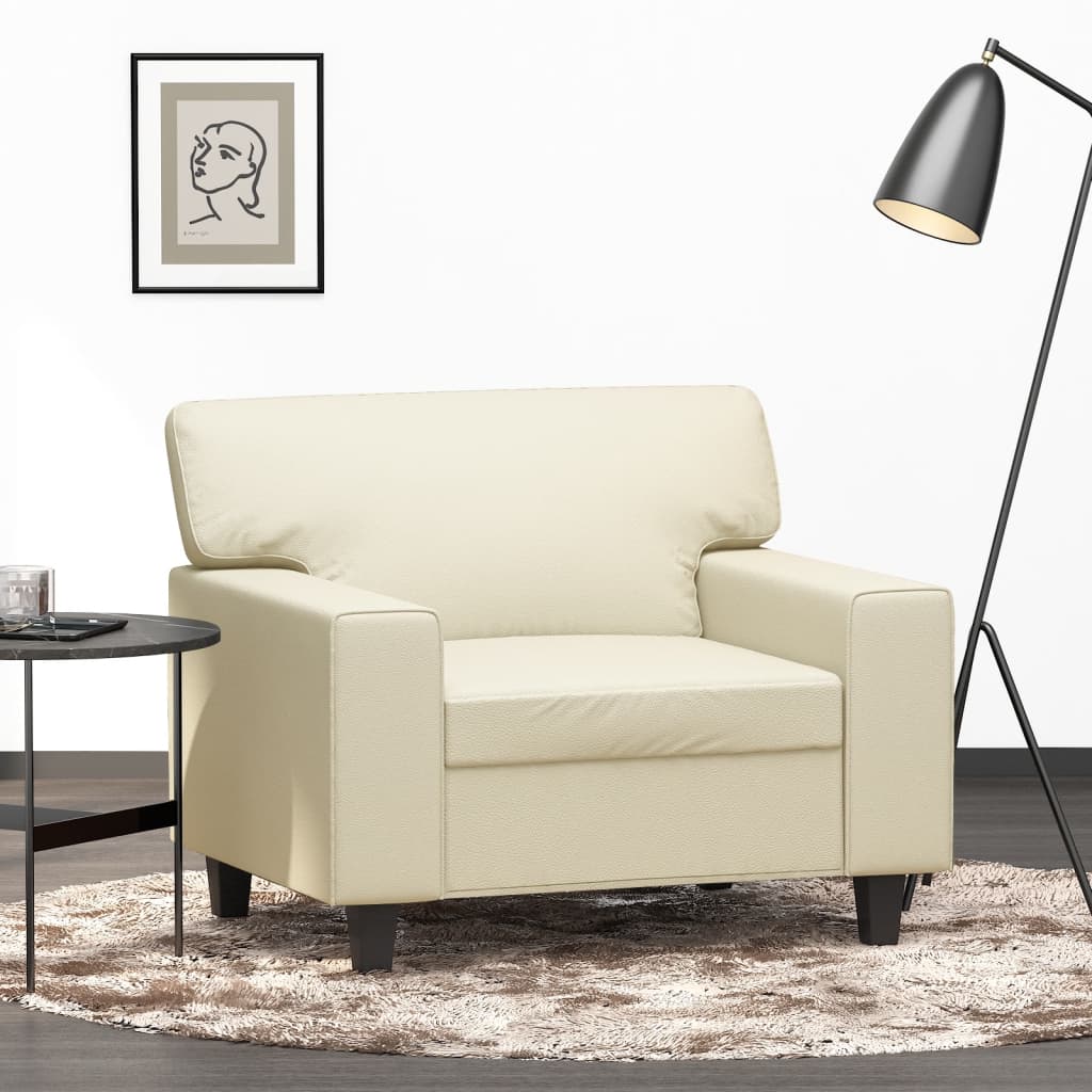 Lænestol Creme 60 cm Kunstlæder