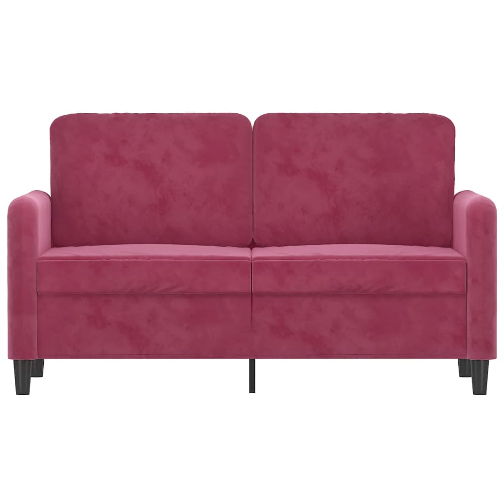 2-personers sofa vinrød 120 cm fløjl