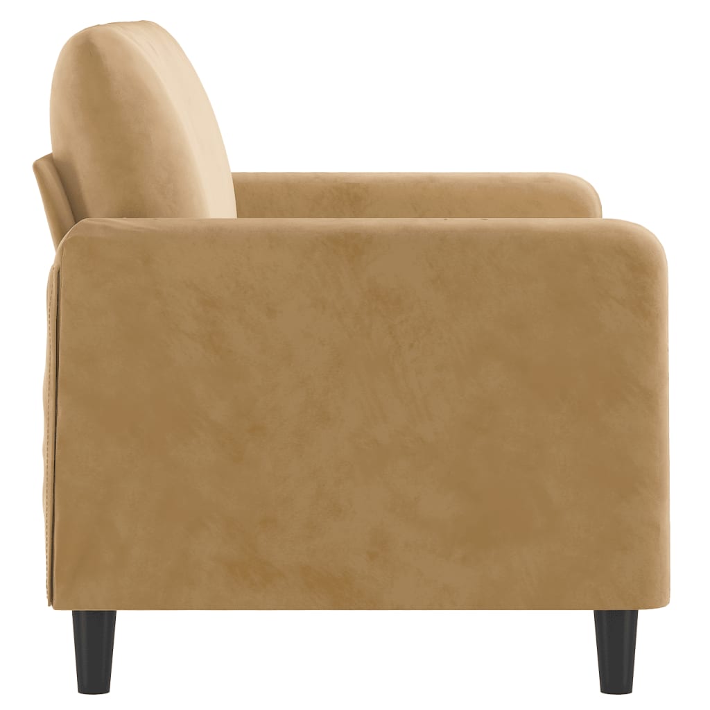 2-personers sofa brun 120 cm fløjl