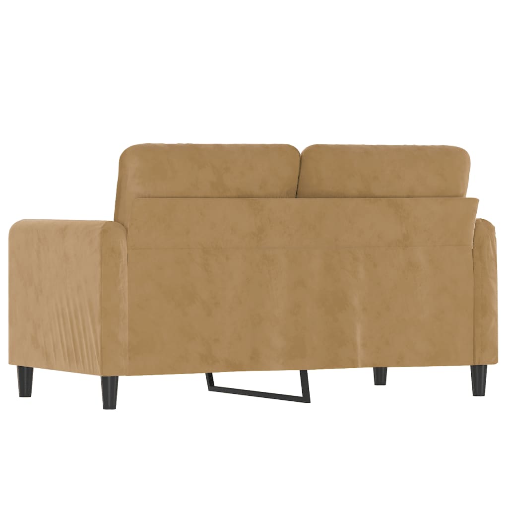 2-personers sofa brun 120 cm fløjl