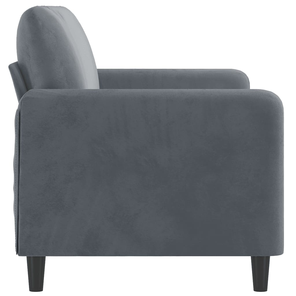 2-personers sofa mørkegrå 140 cm fløjl