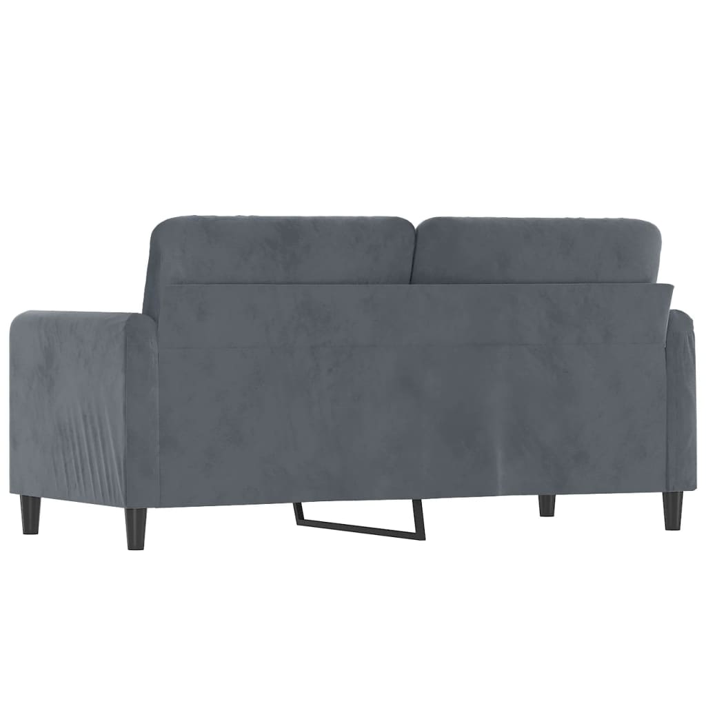 2-personers sofa mørkegrå 140 cm fløjl