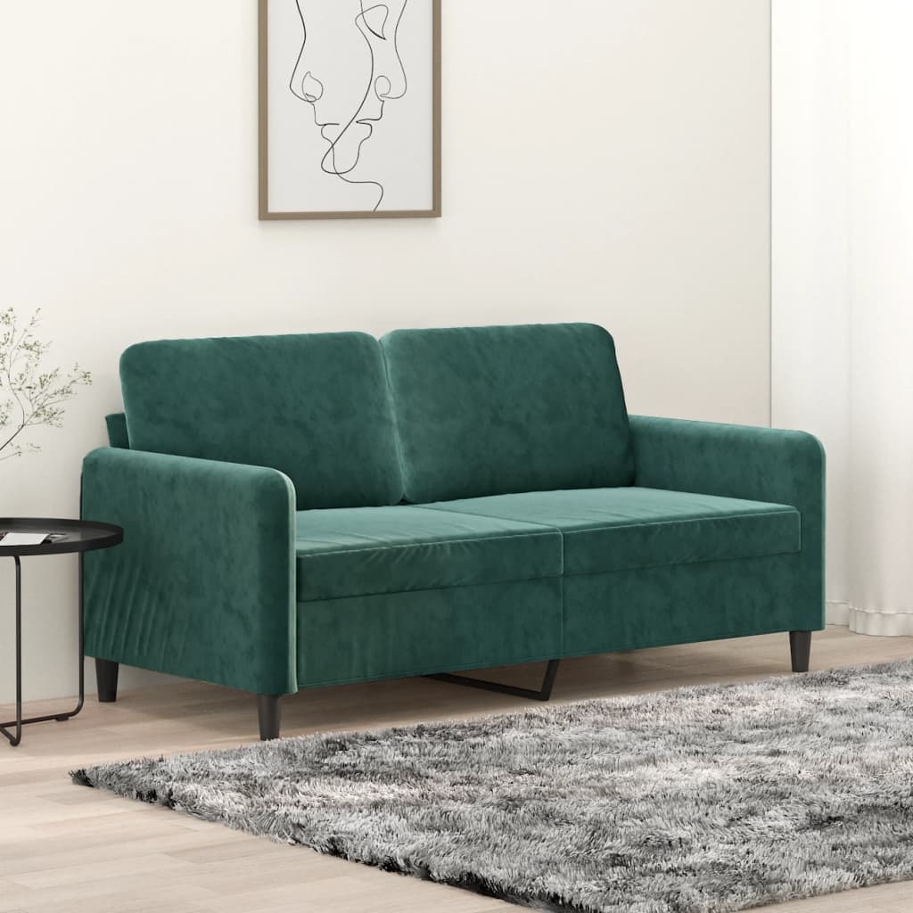 2-personers sofa mørkegrøn 140 cm fløjl