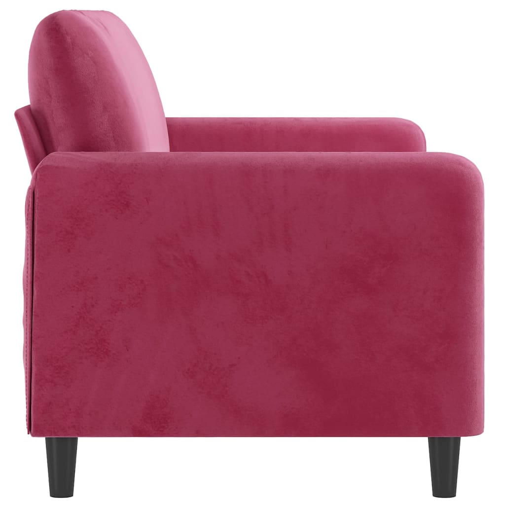 2-personers sofa vinrød 140 cm fløjl