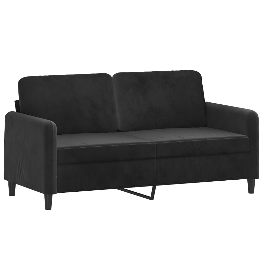 2-personers sofa sort 140 cm fløjl