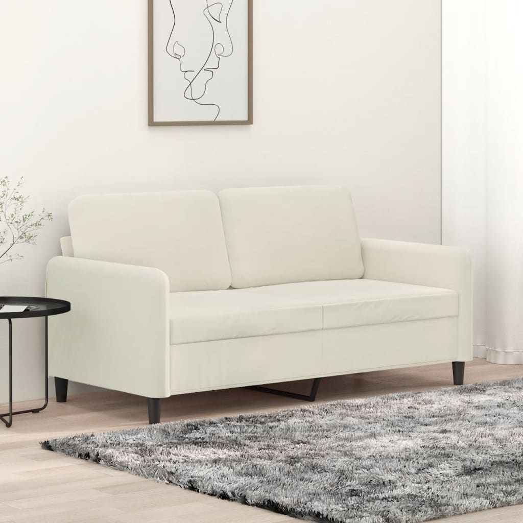 2-personers sofa creme 140 cm fløjl