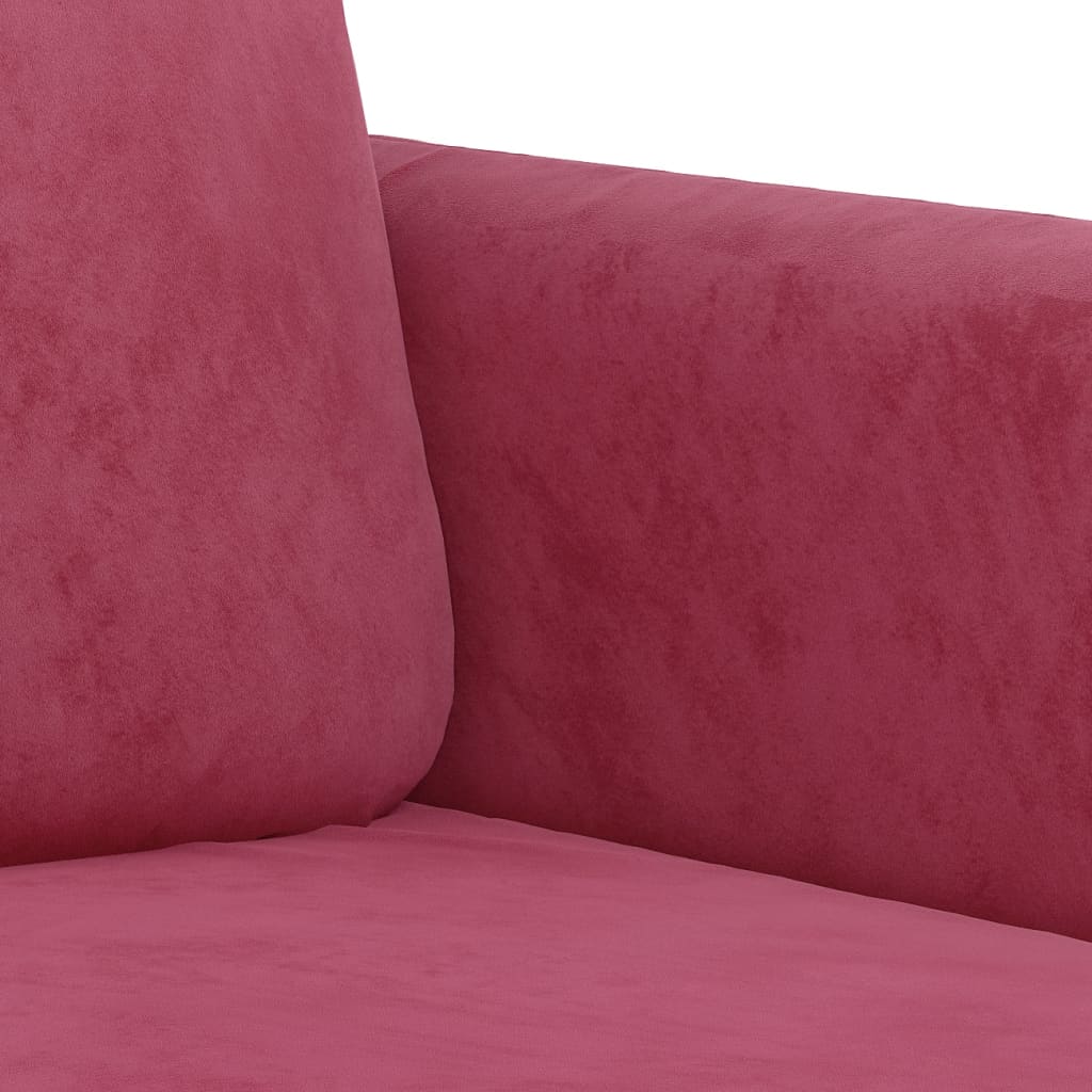 3-personers sofa vinrød 180 cm fløjl
