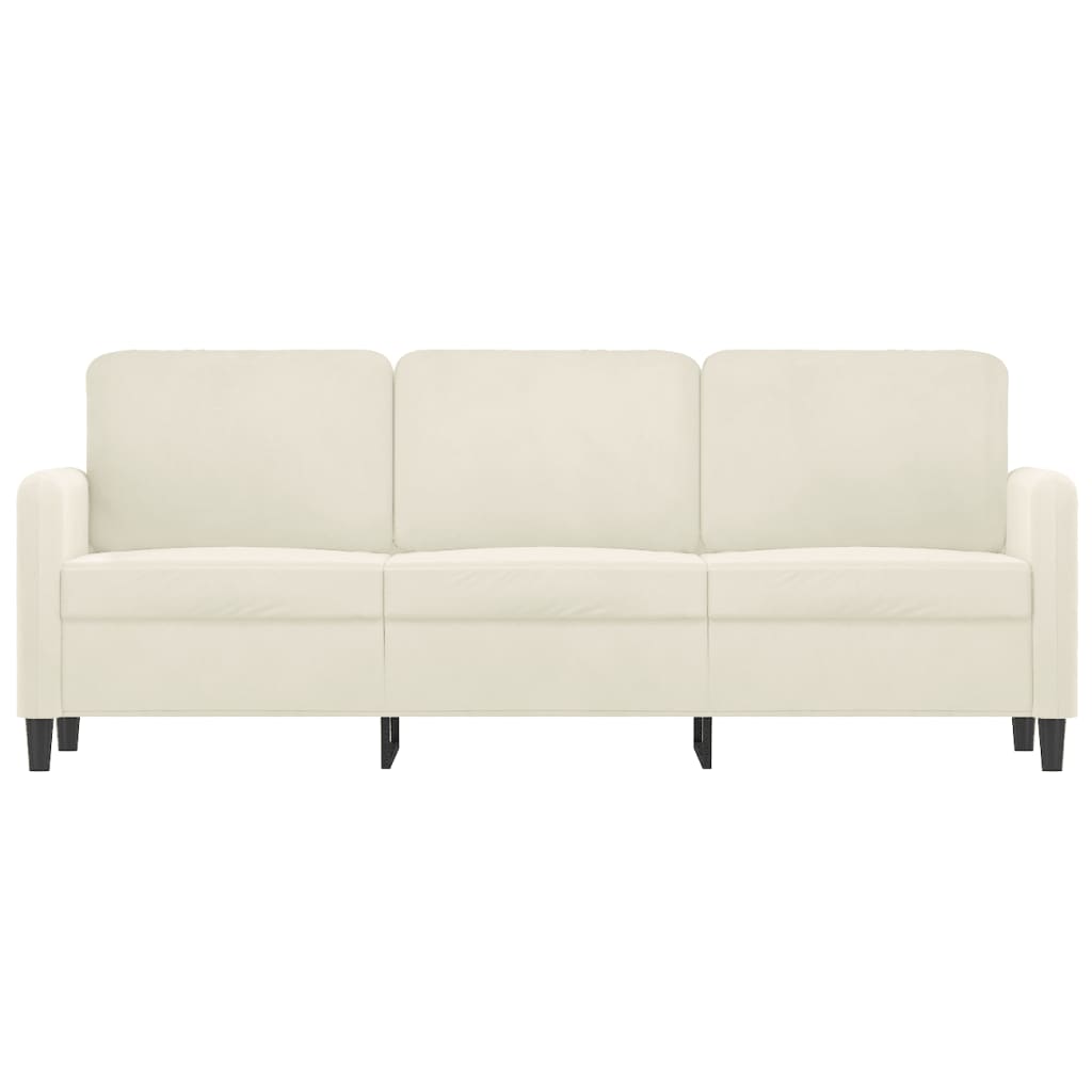 3-personers sofa creme 180 cm fløjl