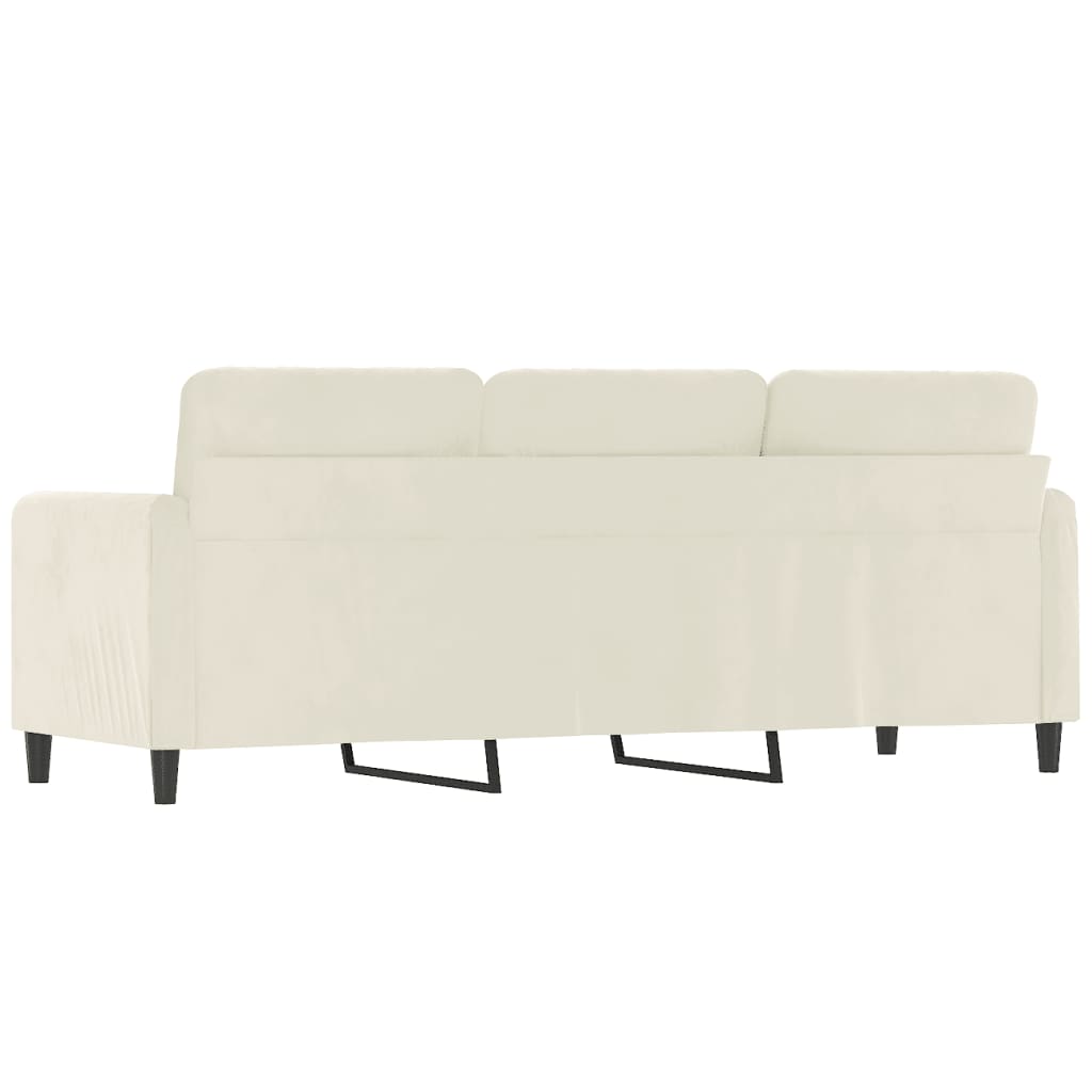 3-personers sofa creme 180 cm fløjl