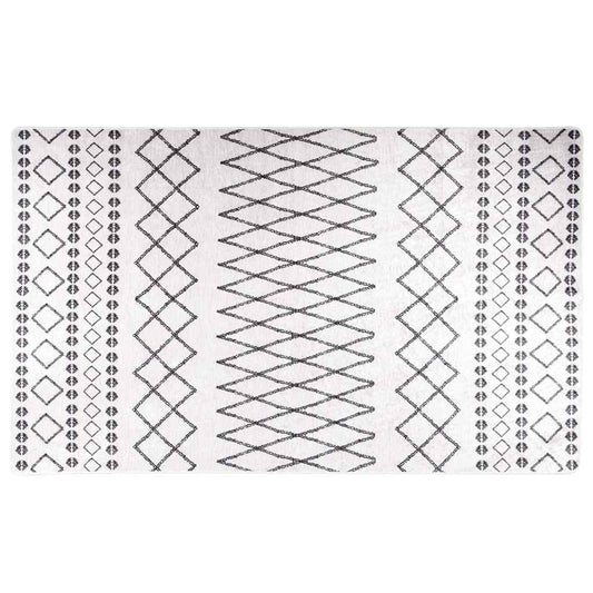 Teppich Waschbar Schwarz und Weiß 120x170 cm Rutschfest