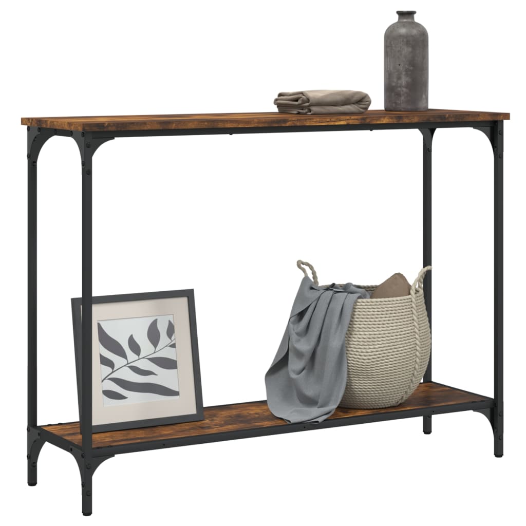 Konsolbord røget eg 101x30,5x75 cm træmateriale