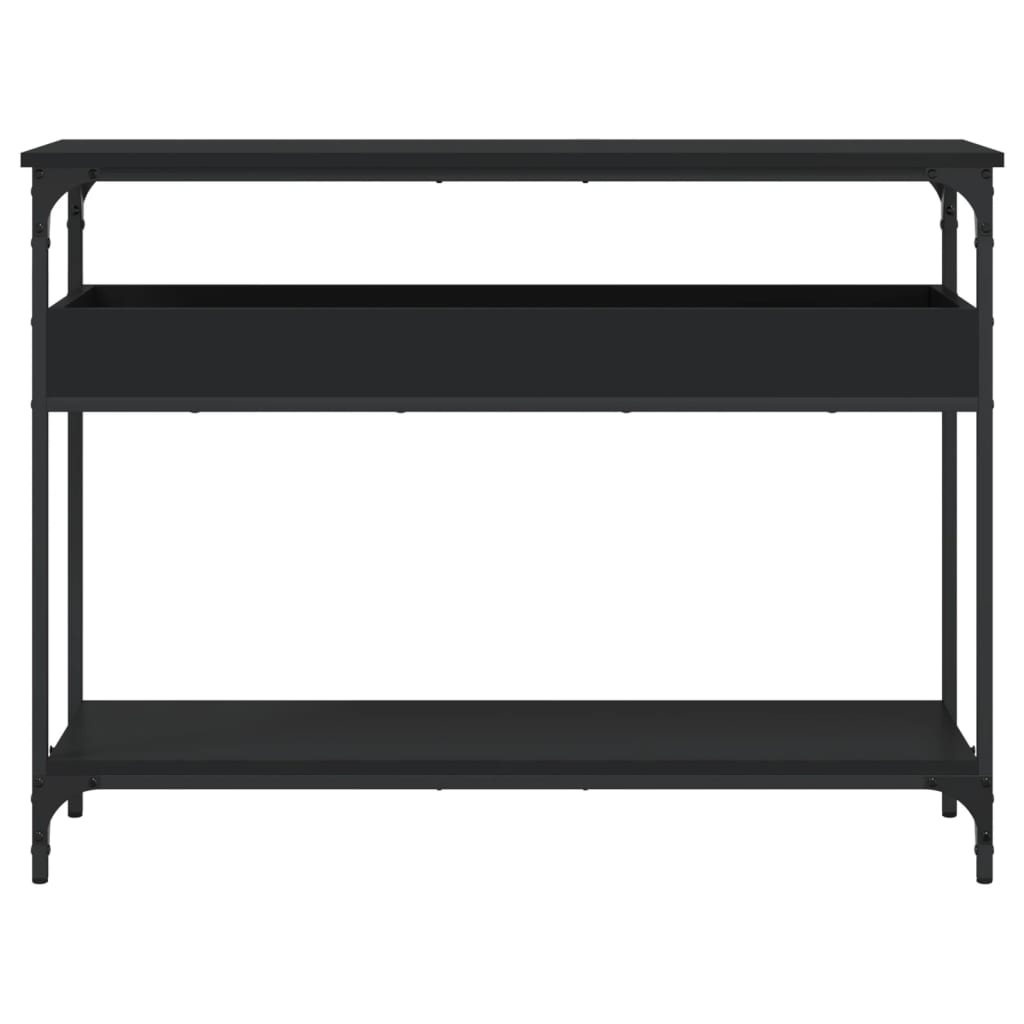 Konsolbord med hylde sort 100x29x75cm træmateriale