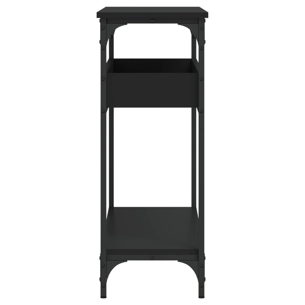 Konsolbord med hylde sort 100x29x75cm træmateriale