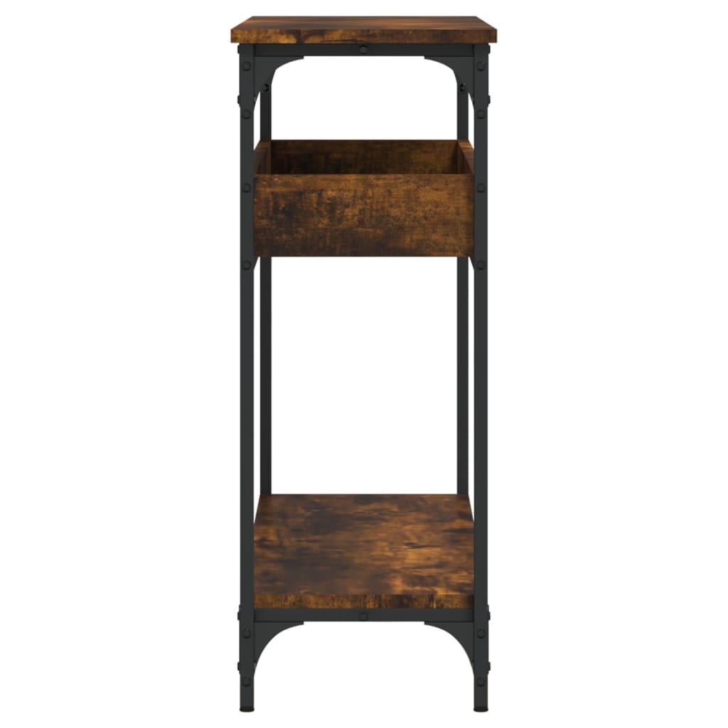 Konsolbord med hylde røget eg 100x29x75cm træmateriale