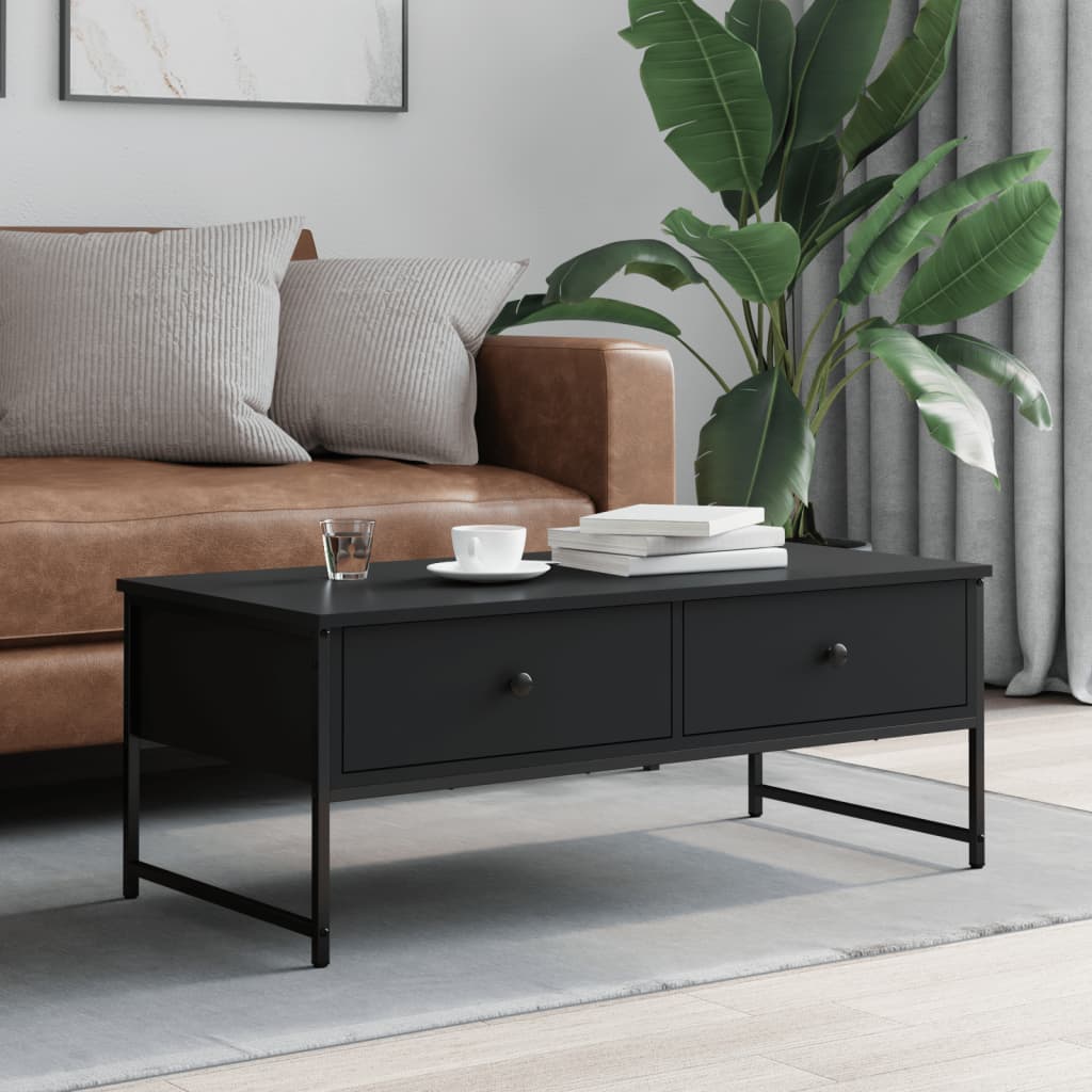 Sofabord Sort 101x49x39,5 cm Træ Materiale