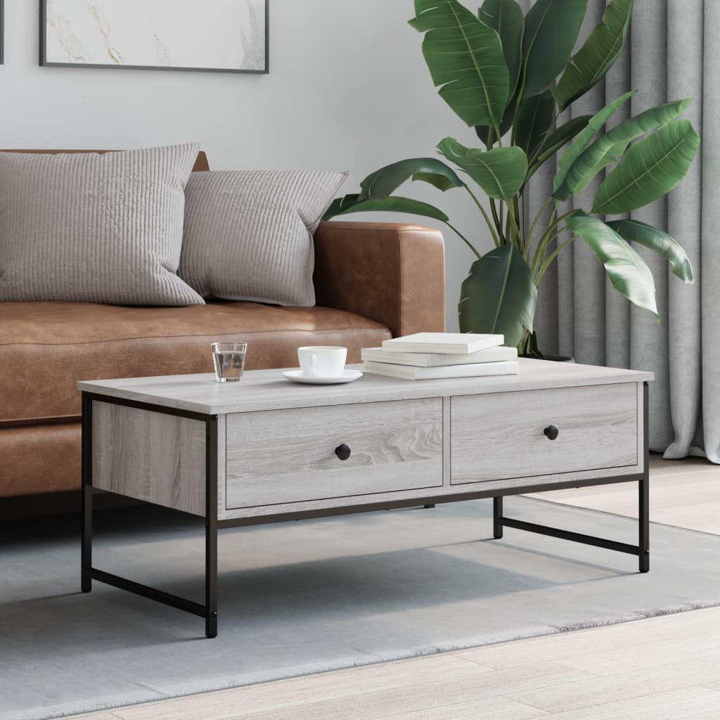 Sofabord Grå Sonoma 101x49x39,5 cm Træmateriale