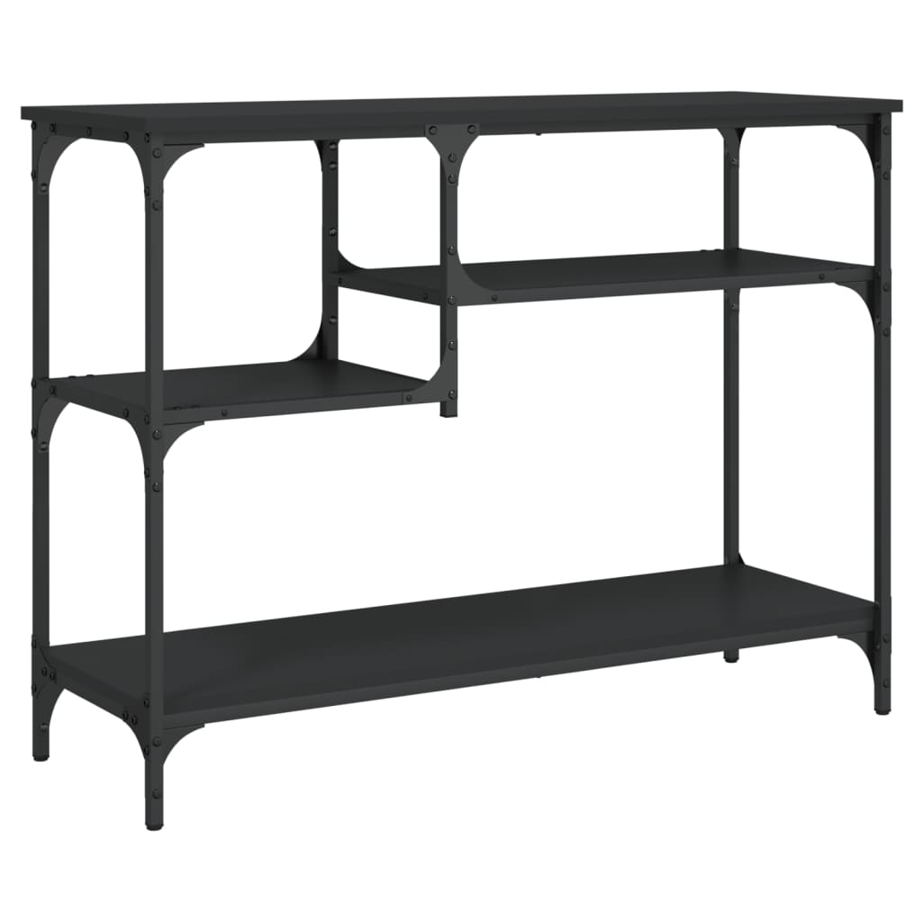 Konsolbord med hylder Sort 100x35x75 cm