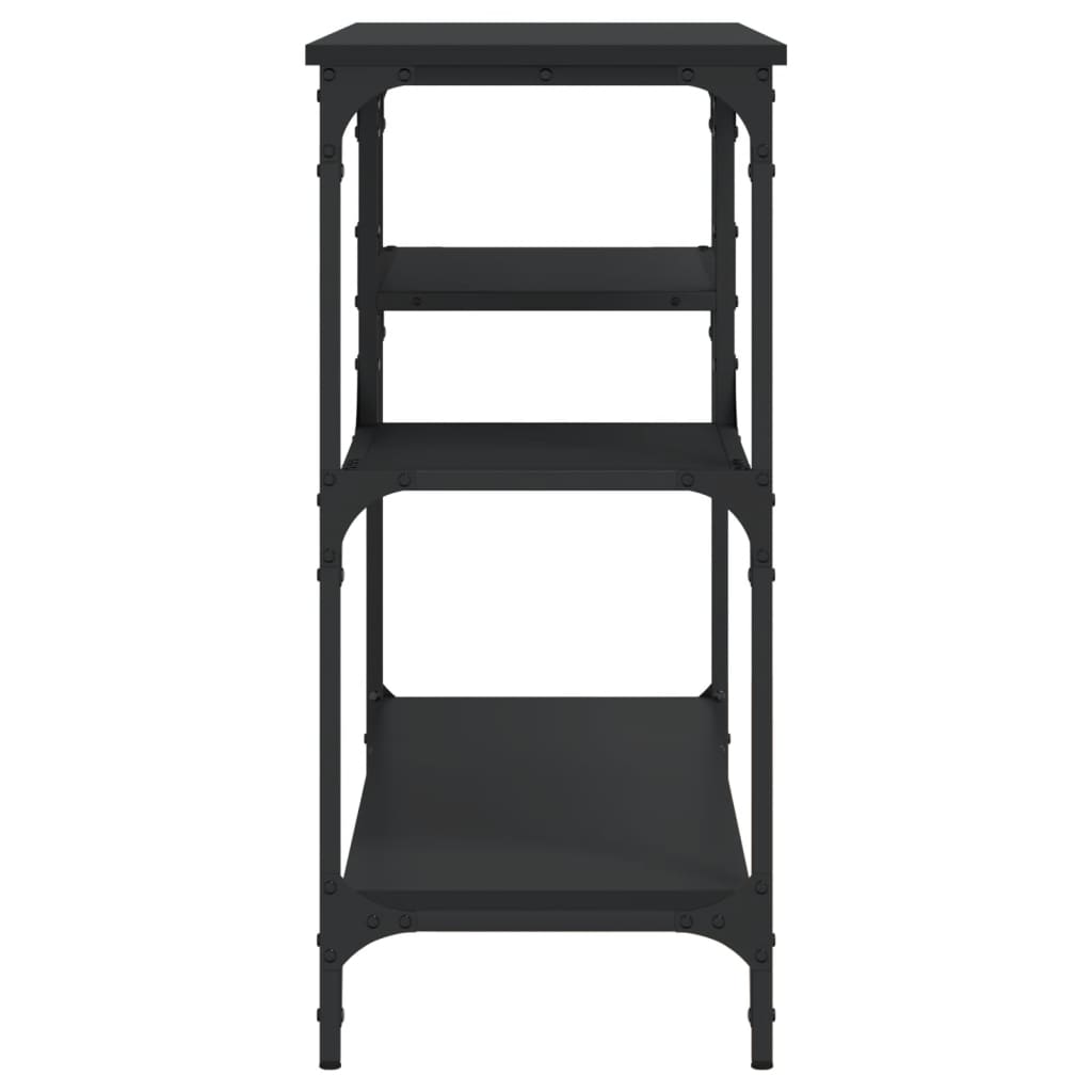 Konsolbord med hylder Sort 100x35x75 cm