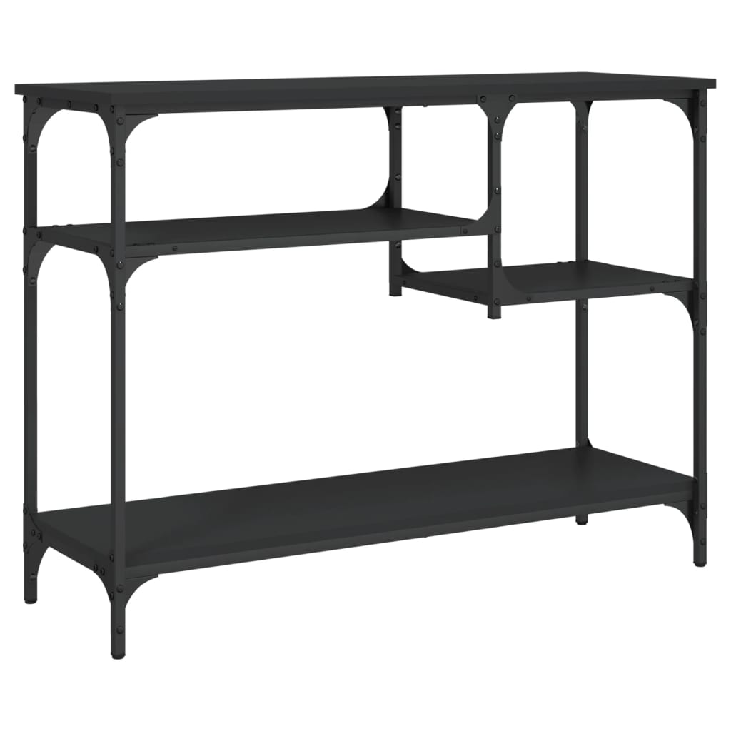 Konsolbord med hylder Sort 100x35x75 cm
