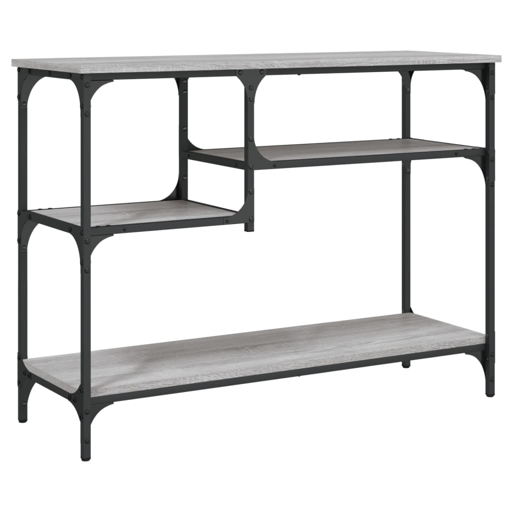 Konsolbord med hylder Grå Sonoma 100x35x75 cm