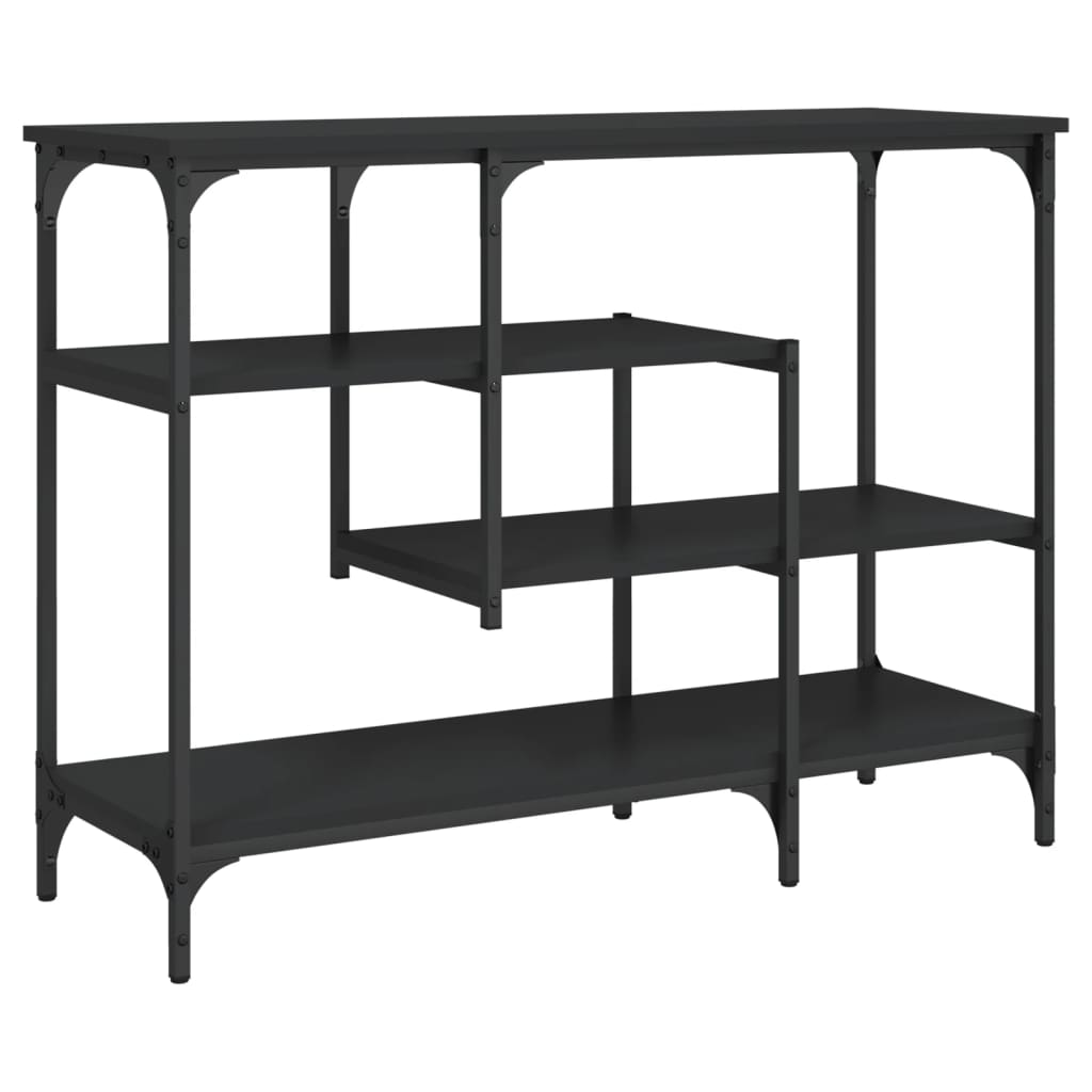 Konsolbord med hylder Sort 100x35x75 cm