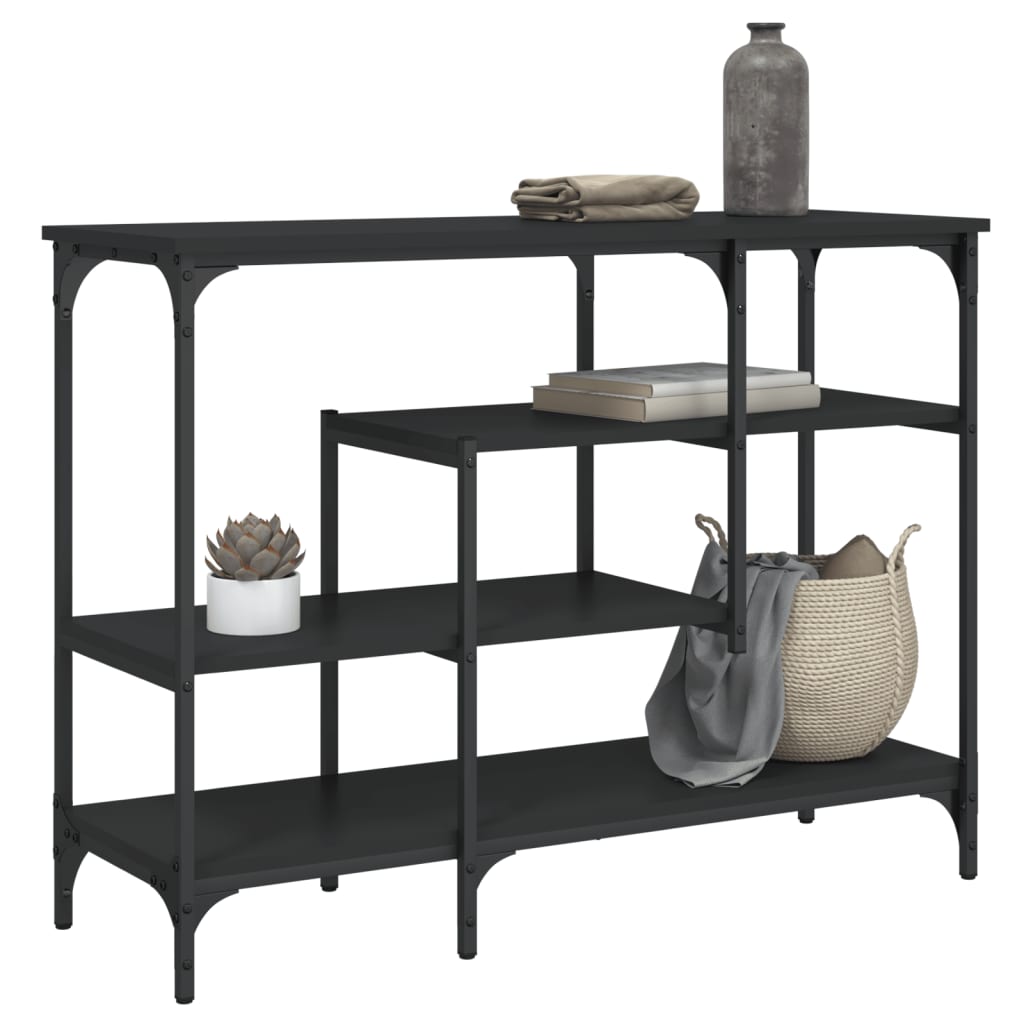 Konsolbord med hylder Sort 100x35x75 cm