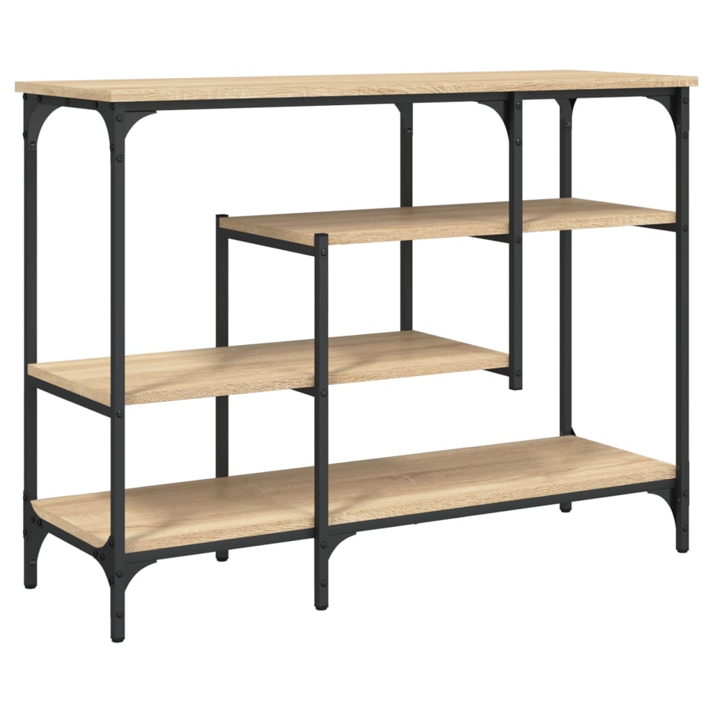 Konsolbord med hylder Sonoma eg 100x35x75 cm