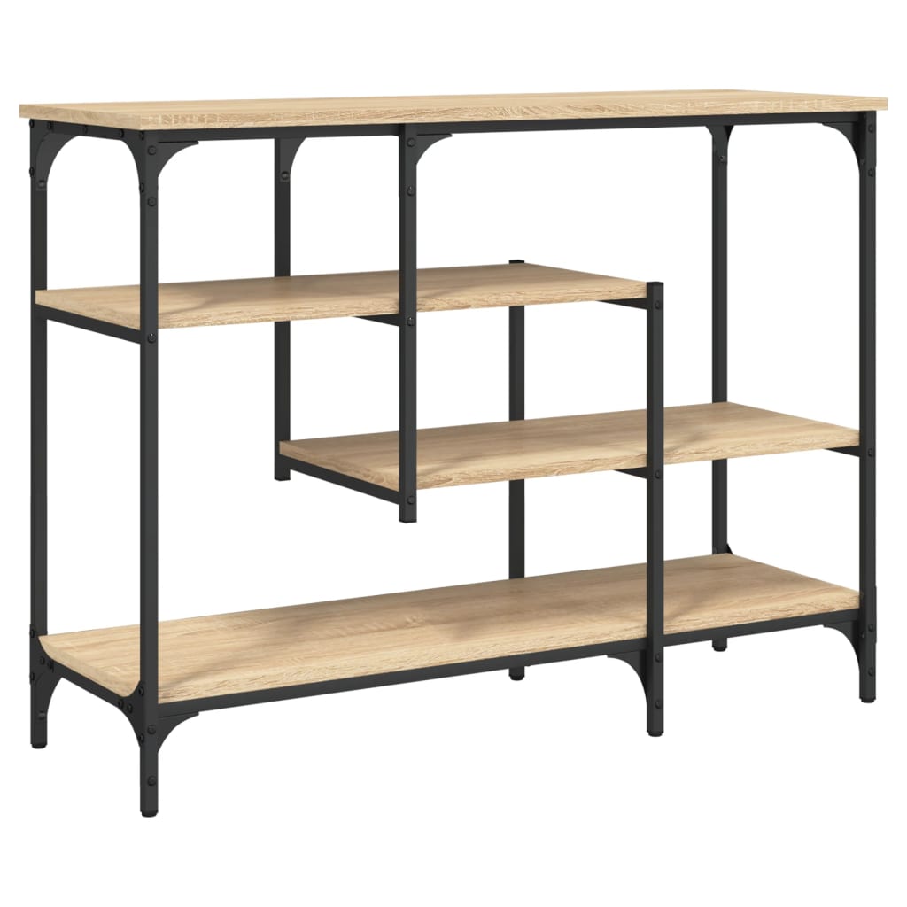 Konsolbord med hylder Sonoma eg 100x35x75 cm