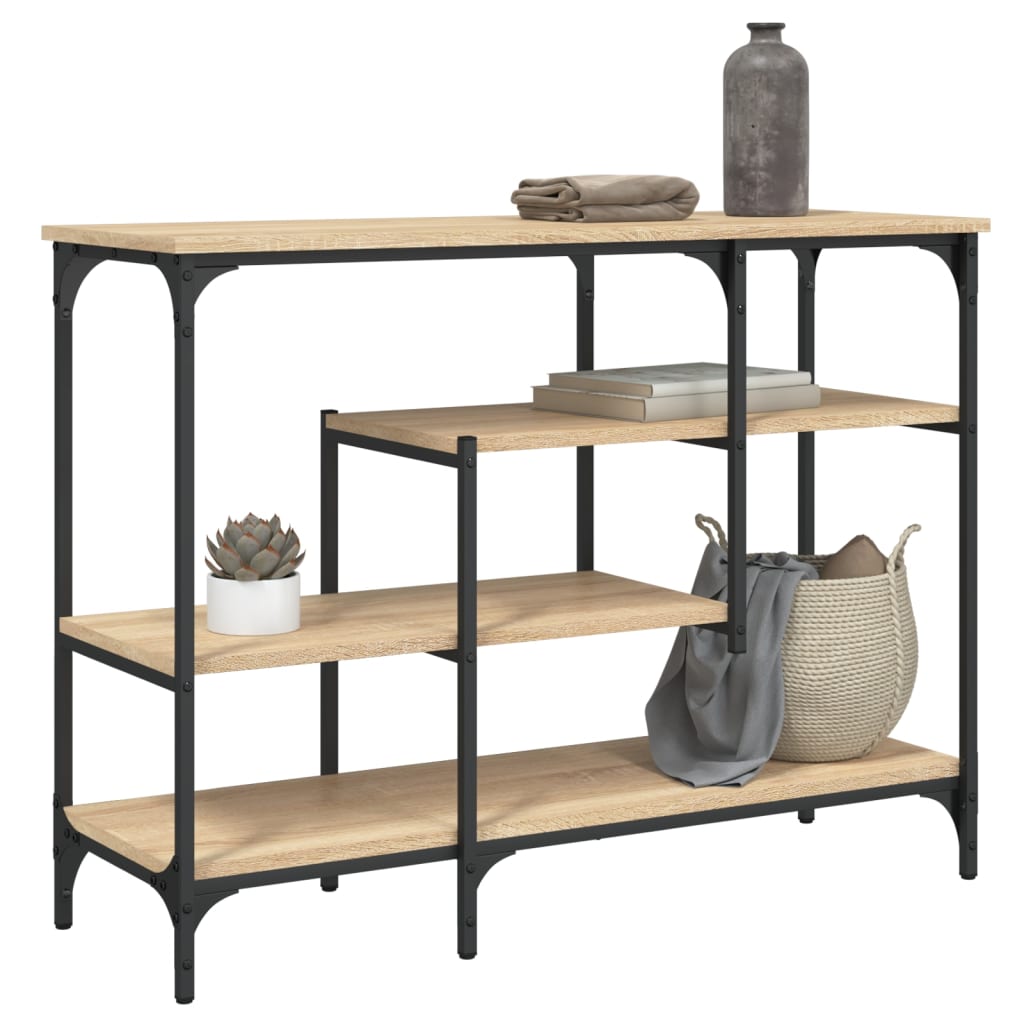 Konsolbord med hylder Sonoma eg 100x35x75 cm