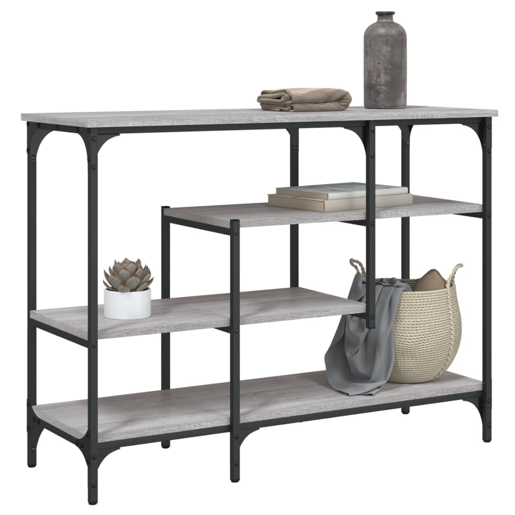 Konsolbord med hylder Grå Sonoma 100x35x75 cm