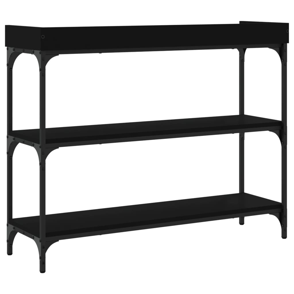 Konsolbord med hylder Sort 100x30x80 cm