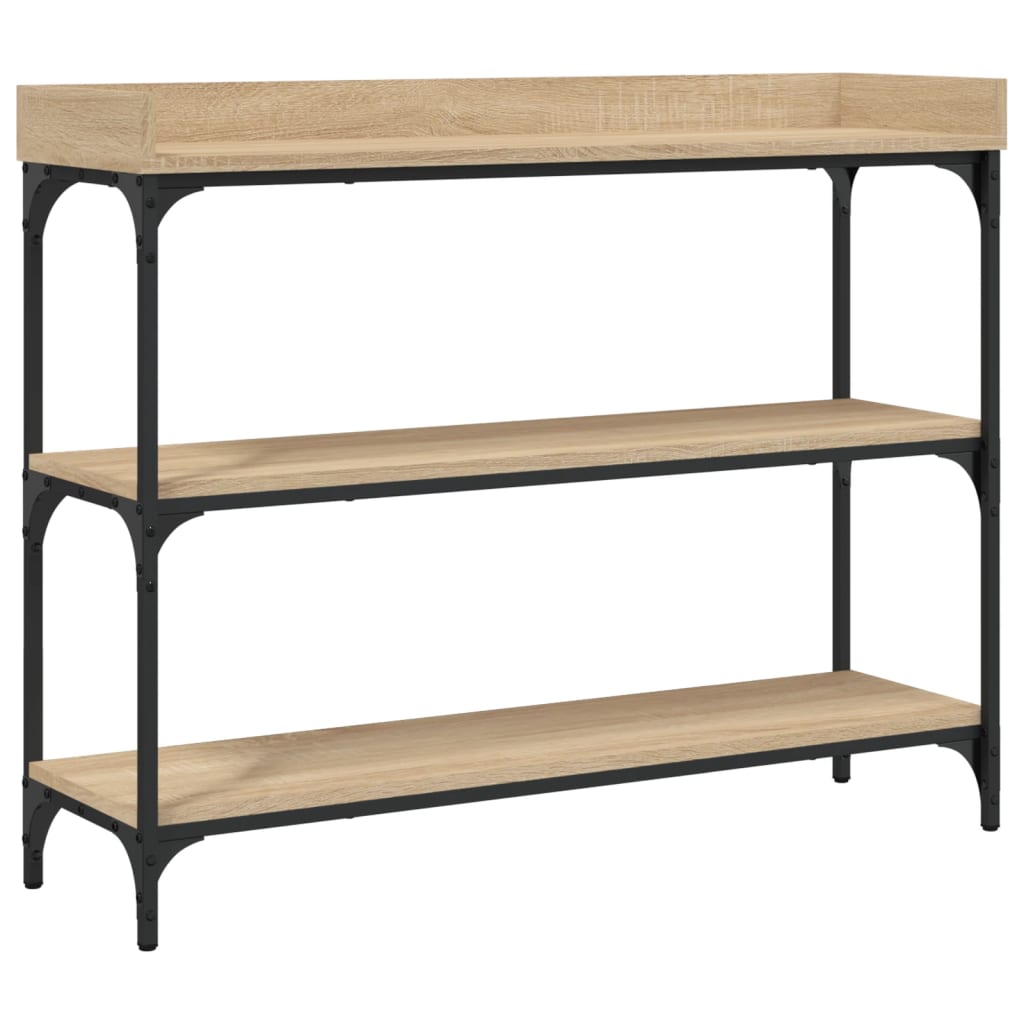 Konsolbord med hylder Sonoma eg 100x30x80 cm