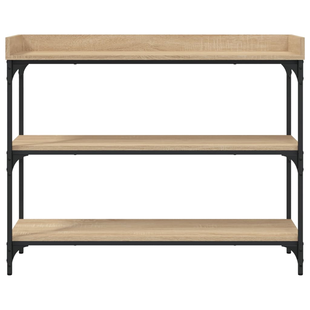 Konsolbord med hylder Sonoma eg 100x30x80 cm