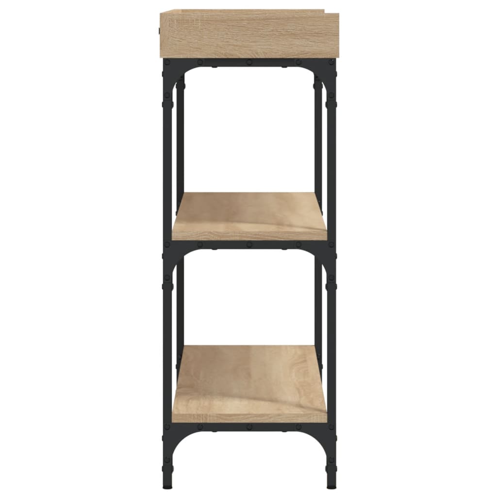 Konsolbord med hylder Sonoma eg 100x30x80 cm