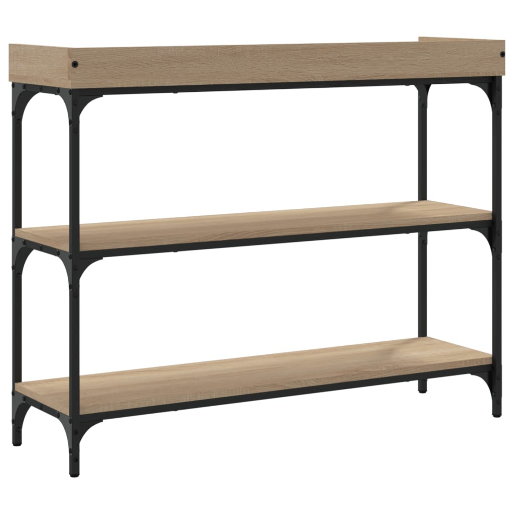 Konsolbord med hylder Sonoma eg 100x30x80 cm