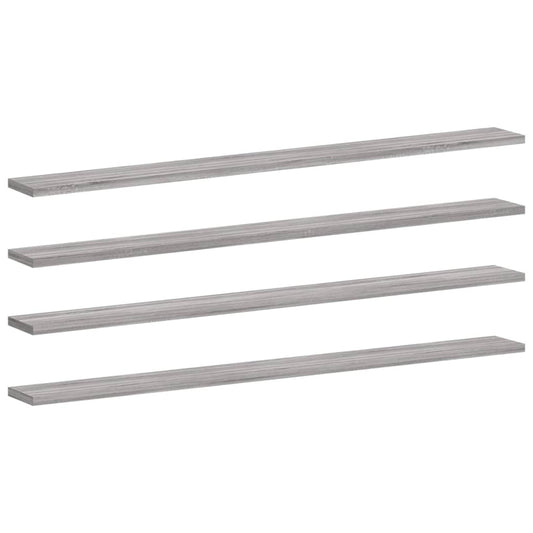 Wandregale 4 Stk. Grau Sonoma 100x10x1,5 cm Holzwerkstoff