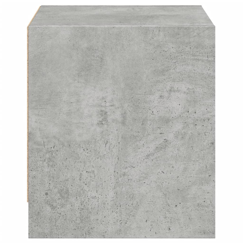Sengeborde med glaslåger 2 stk Betongrå 35x37x42 cm