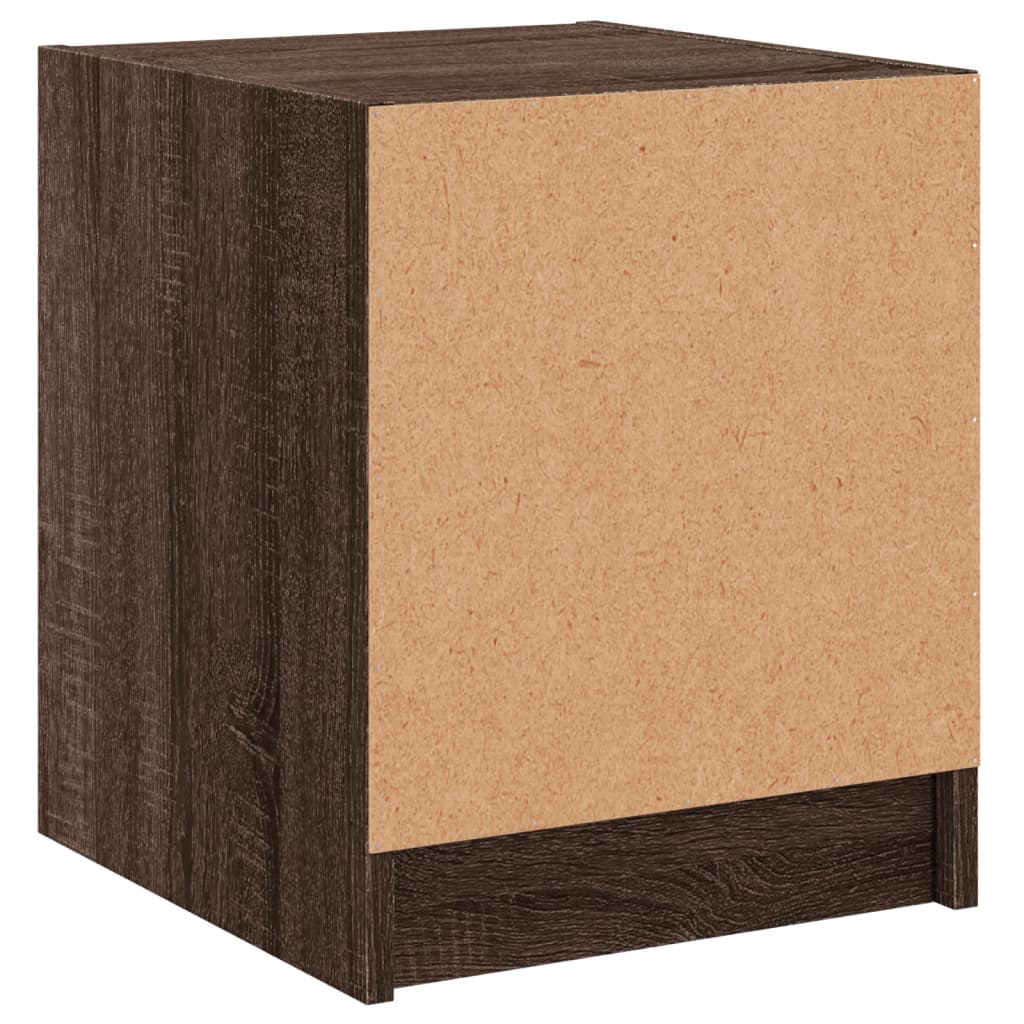 Sengeborde med glaslåger 2 stk Brun eg look 35x37x42 cm
