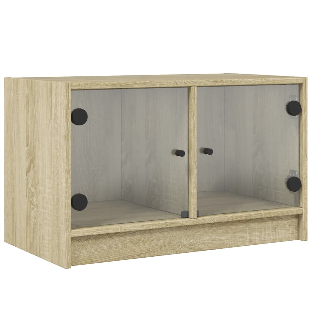 Tv-møbel med glaslåger Sonoma eg 68x37x42 cm