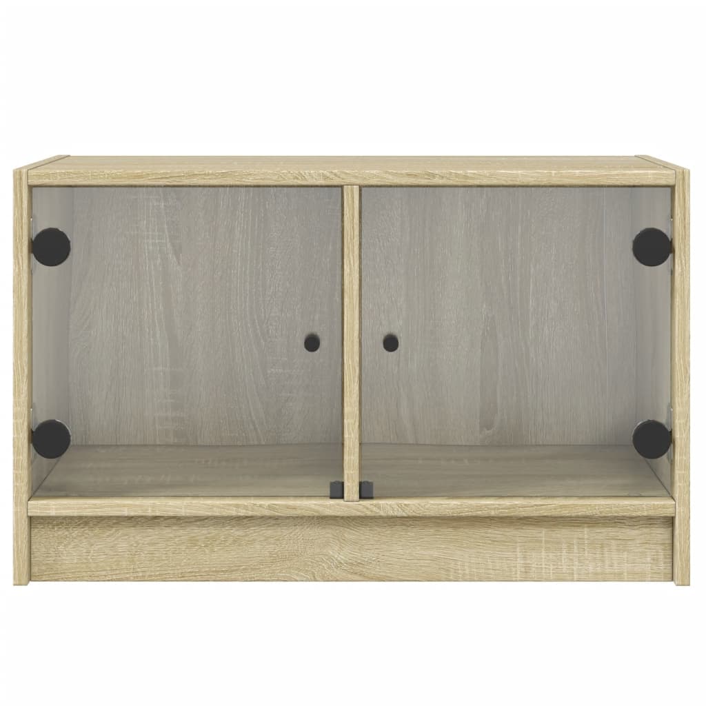 Tv-møbel med glaslåger Sonoma eg 68x37x42 cm