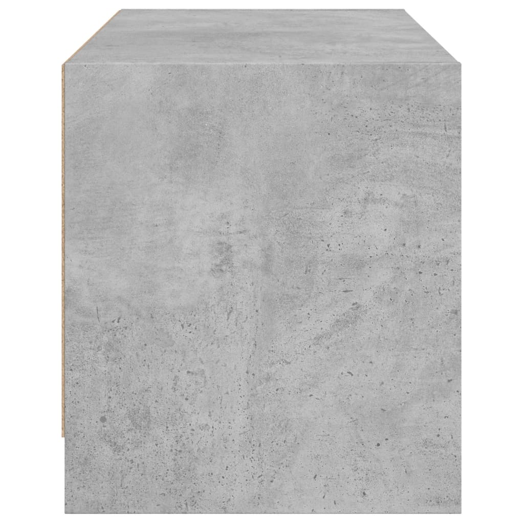 Tv-møbel med glaslåger betongrå 68x37x42 cm