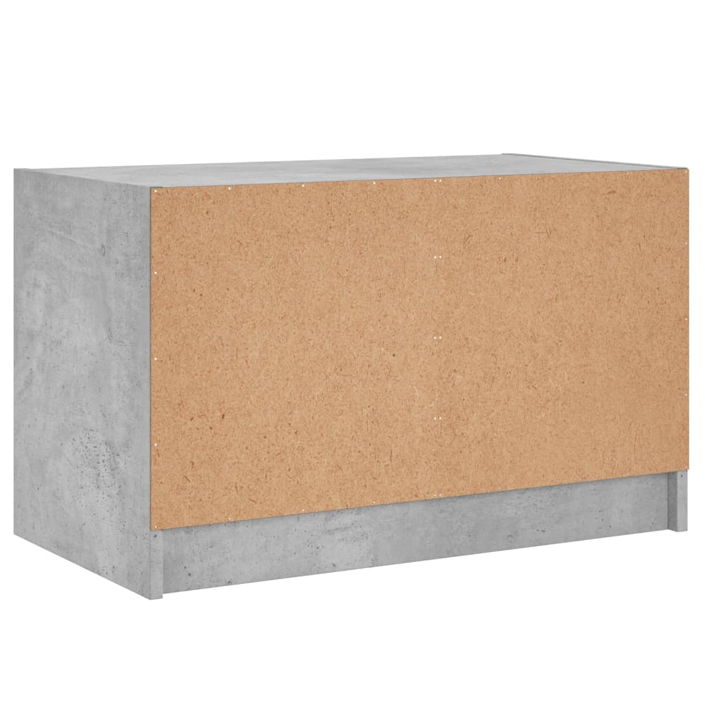 Tv-møbel med glaslåger betongrå 68x37x42 cm