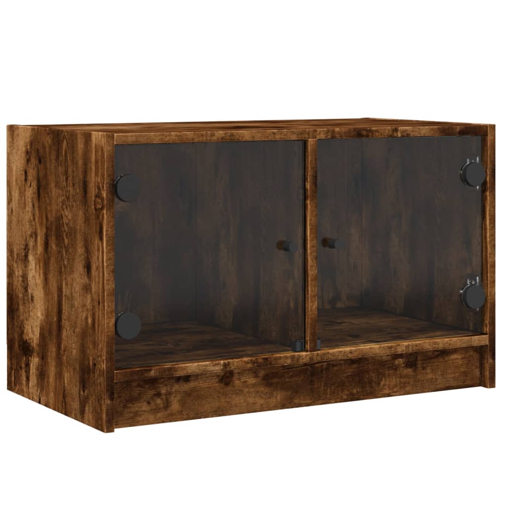 TV-møbel med glaslåger røget eg 68x37x42 cm
