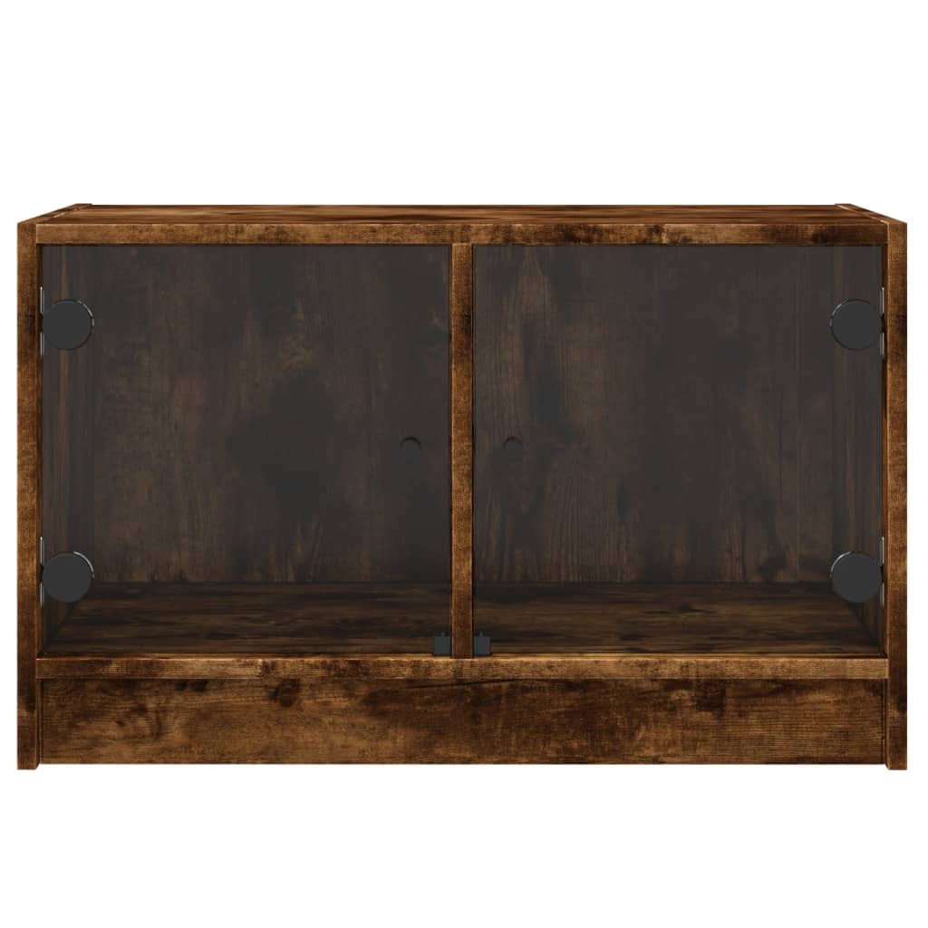 TV-møbel med glaslåger røget eg 68x37x42 cm